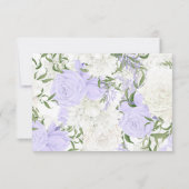 Botanische Periwinkle Waterverf Bruiloft RSVP Kaar Kaartje (Achterkant)