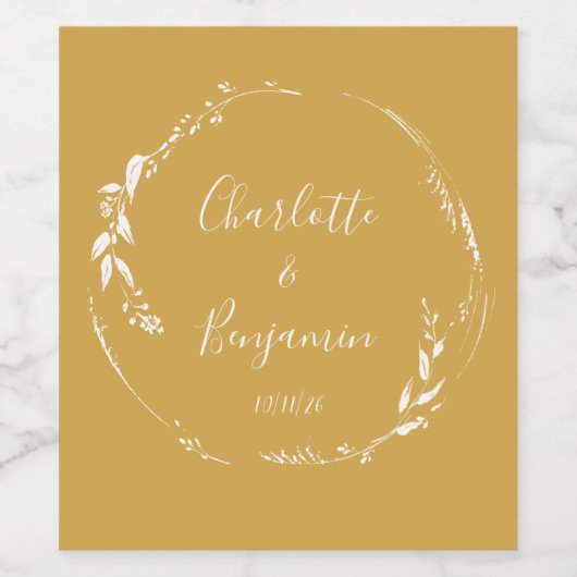 Botanische persoonlijke gepersonaliseerde namen va wijn etiket (Enkel label)