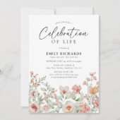 Botanische perzik Bloemen Viering van het leven Kaart (Voorkant)