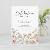 Botanische perzik Bloemen Viering van het leven Kaart (Staand voorkant)