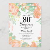 Botanische perzikflora Verrassingsdag 80e verjaard Kaart (Voorkant / Achterkant)