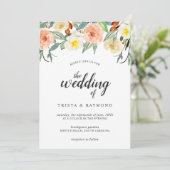 Botanische perzikWaterverf Rozen Kaart (Staand voorkant)