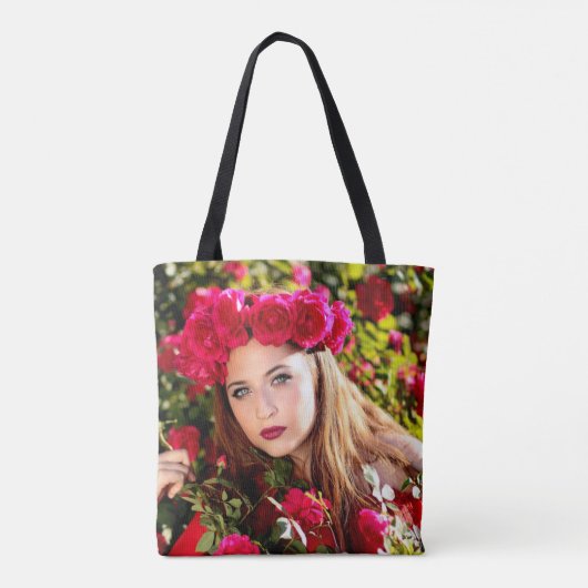 Botanische Petal Spring Rood Roze Bloemen Dame Tote Bag (Achterkant)