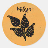 botanische peul ronde sticker (Voorkant)