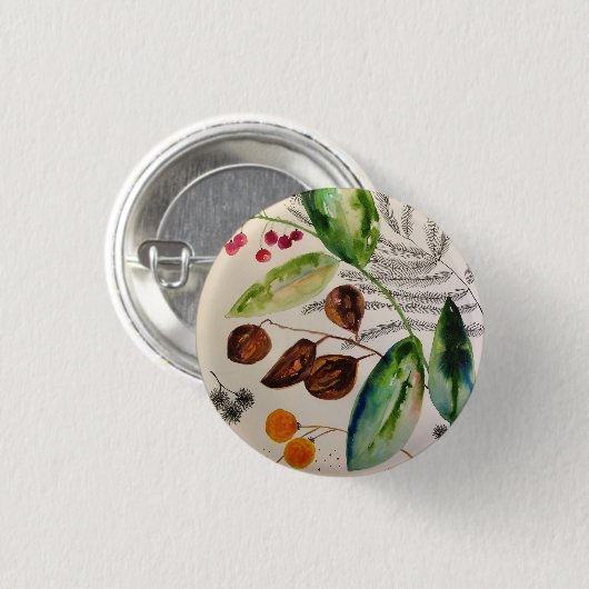 botanische pin ronde button 3,2 cm (Voorkant /achterkant)