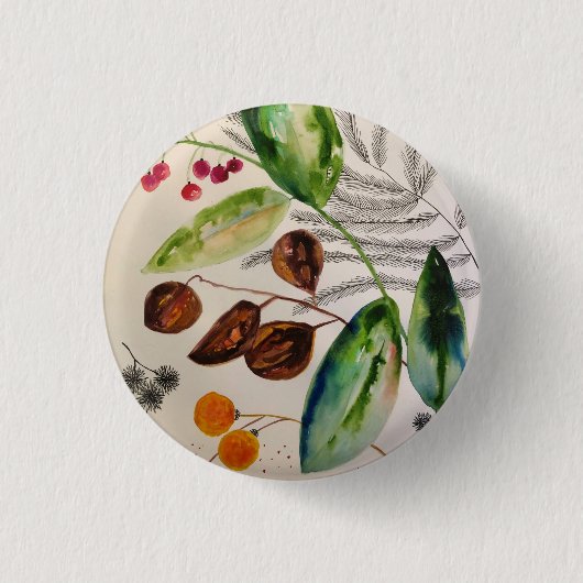botanische pin ronde button 3,2 cm (Voorkant)