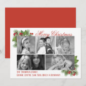 Botanische pine Multi-Photo-kerstkaart Feestdagenkaart (Voorkant / Achterkant)