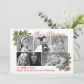 Botanische pine Multi-Photo-kerstkaart Feestdagenkaart (Staand voorkant)