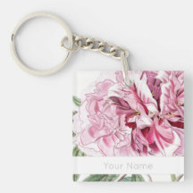  BOTANISCHE PINK PEONY ACRYLIC-SLEUTELHANGER