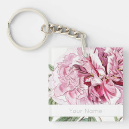  BOTANISCHE PINK PEONY ACRYLIC-SLEUTELHANGER SLEUTELHANGER