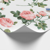  BOTANISCHE PINKROSES WRAPPINGPAPIER CADEAUPAPIER (Hoek)