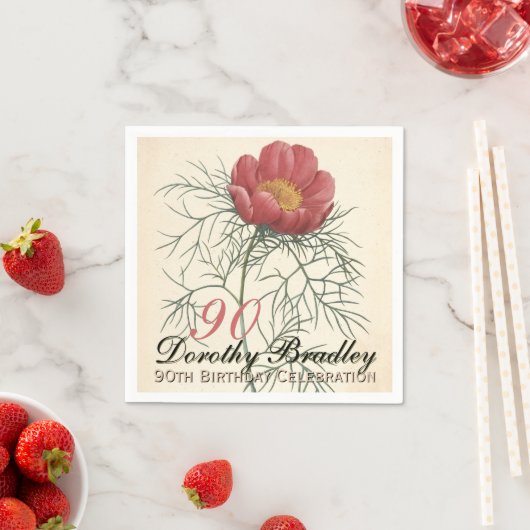  botanische pioen 90ste verjaardagsfeest PPN Servetten (Insitu)