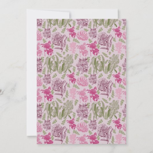 Botanische Pioen Eucalyptus Meisje Baby shower Kaart (Achterkant)