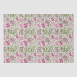 Botanische Pioen Eucalyptus Meisje Baby shower Tissuepapier