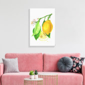 Botanische plaat: citroen 'Limonier ferraris' Canvas Afdruk (Insitu (Woonkamer))