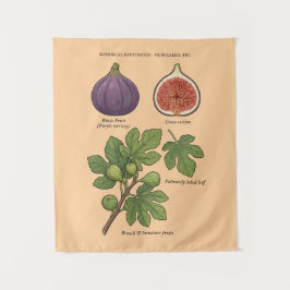 Botanische Plaat Vijg Ficus Carica Wandkleed