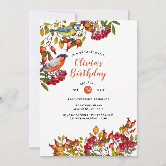 Botanische Planten en vogeldagenuitnodiging Kaart (Voorkant)