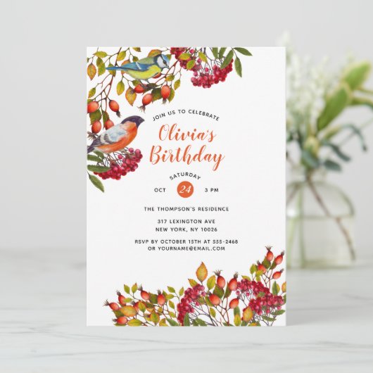 Botanische Planten en vogeldagenuitnodiging Kaart (Staand voorkant)