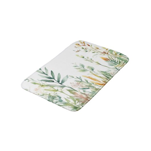 Botanische Planten Groen Wit Ontwerp 311 Badmat (Gekanteld)