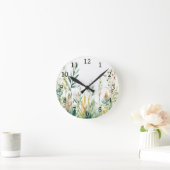 Botanische Planten Groen Wit Ontwerp 311 Ronde Klok (Huis)