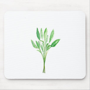 Botanische planten groene keukenkruid muismat