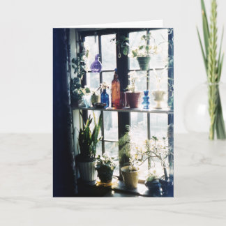 Botanische Planten in kleurrijke glazen flessen Kaart