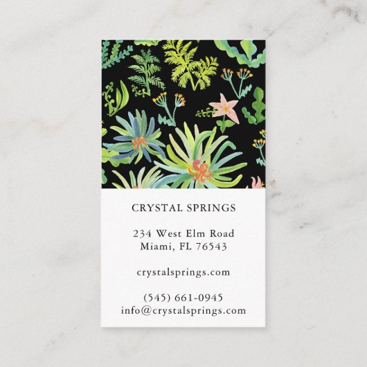 Botanische Planten met landschapsarchitectuur Visitekaartje (Achterkant)