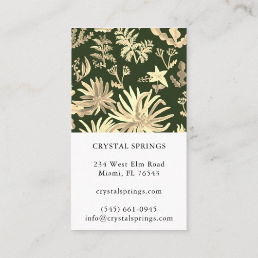 Botanische Planten met landschapsarchitectuur Visitekaartje (Achterkant)