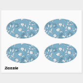 botanische planten ovale sticker (Vel)