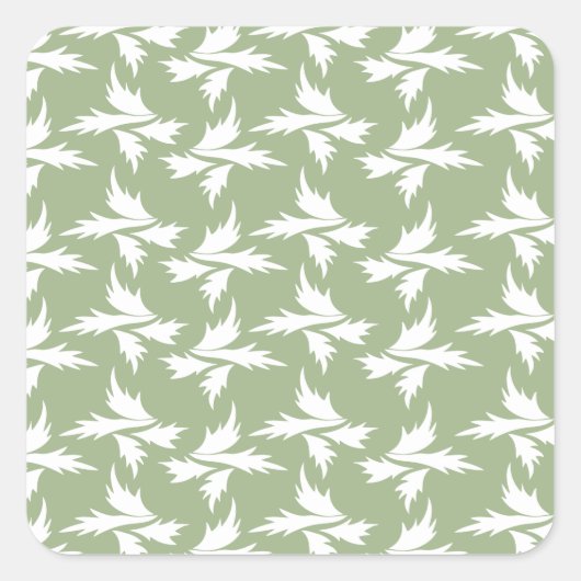 botanische planten vierkante sticker (Voorkant)