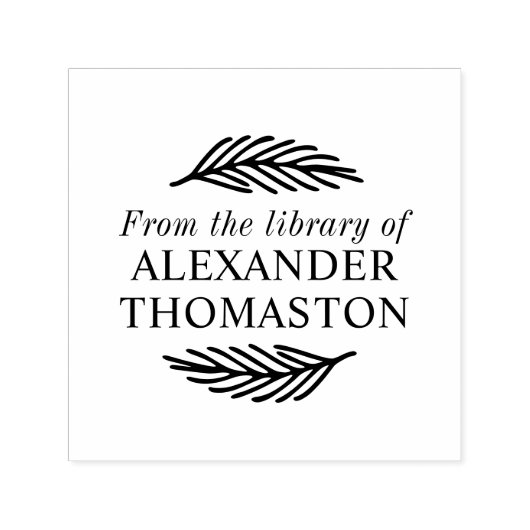 Botanische plantentak #1 bibliotheek boeknaam  zelfinktende stempel (Design)