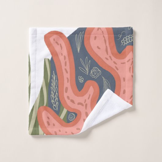 Botanische platenkunst van organisch koraalrif bad handdoek (Wasdoekje)