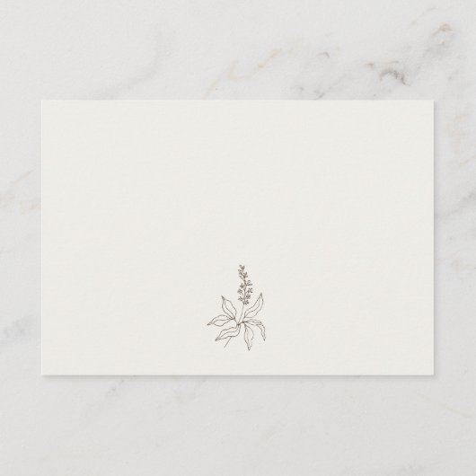 Botanische platenschets Monogram bruiloft Informatiekaartje (Achterkant)