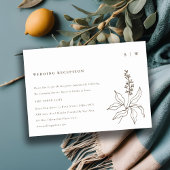 Botanische platenschets Monogram bruiloft Informatiekaartje