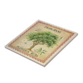  botanische plunjer-kunstdeco tegeltje (Zijkant)