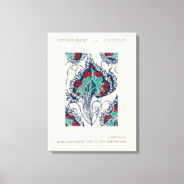 Botanische pochoirpatroon in Art Nouveau Canvas Afdruk