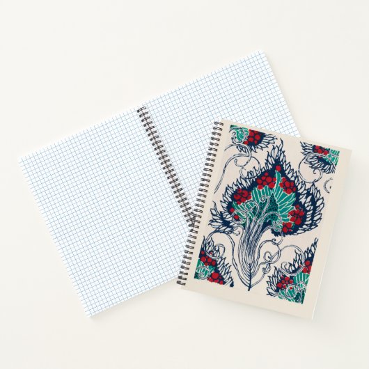 Botanische pochoirpatroon in Art Nouveau Notitieboek (Binnen)