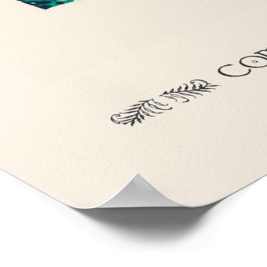 Botanische pochoirpatroon in Art Nouveau Poster (Hoek)