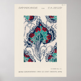 Botanische pochoirpatroon in Art Nouveau Poster