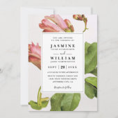 Botanische poëzie Rustieke bloemencode QR trouwfee Kaart (Voorkant)