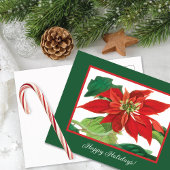Botanische poinsettia bloem feestdagenkaart