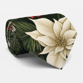 Botanische poinsettia kerstpatroon stropdas (Opgerold)