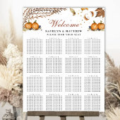 Botanische Pompoen Herfst Bruiloft 16 Tafel Zitpla Poster