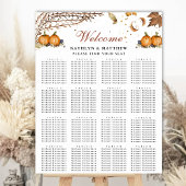 Botanische Pompoen Herfst Bruiloft 16 Tafel Zitpla Poster