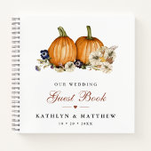 Botanische pompoen rustieke herfst bruiloft gasten notitieboek