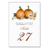 Botanische pompoen rustieke herfst herfst bruiloft kaart (Achterkant)