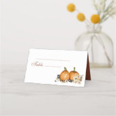 Botanische pompoen rustieke herfst herfst bruiloft plaatskaartje (Voorkant)