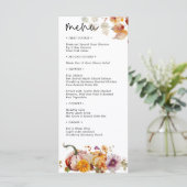 Botanische Pompoenen Verliefd Bruiloft Menu (Staand voorkant)