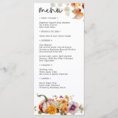 Botanische Pompoenen Verliefd Bruiloft Menu (Voorkant)