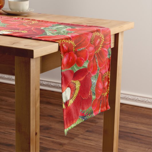 Botanische pony Flowers Fern Leaves Table Runner Lange Tafelloper (Voorbeeld)